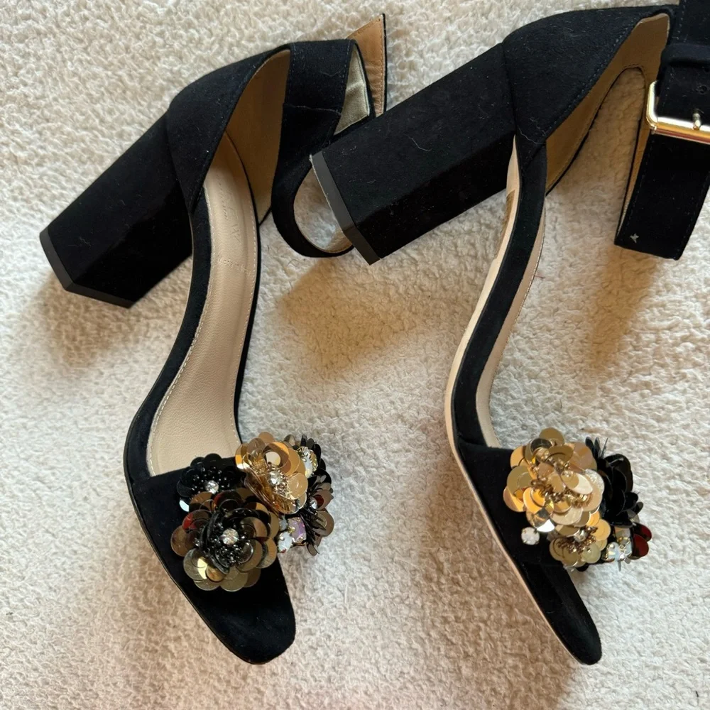 J Crew Collection sandals with sequin flowers, gorgeous! EUC! - Picture 5 of 12
